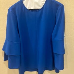 Blue Tibi Flutter 3/4 Sleeve Blouse - Sz 8